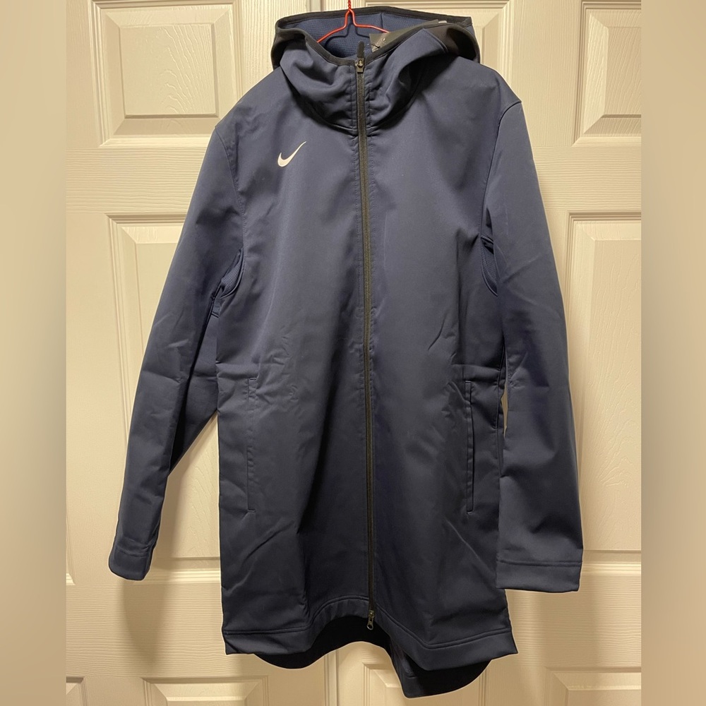 Nike Protect Shield Repel Men’s Basketball Parka Jacket (Navy Blue) size M Tall